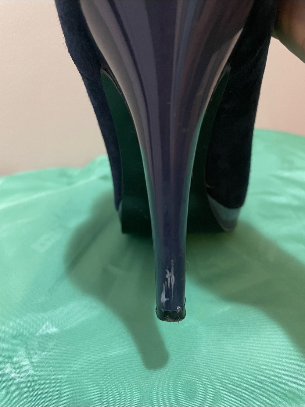 Nine West Women’s Navy Suede Peep-Toe Booties - Picture 6 of 6